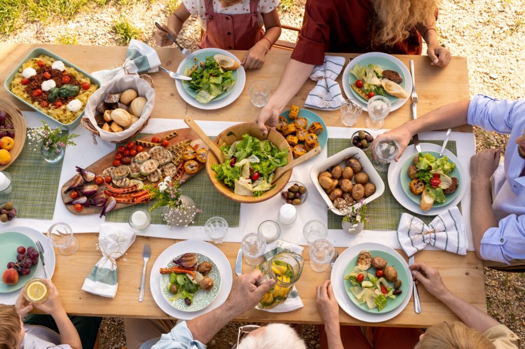 Group of People Eating Dinner